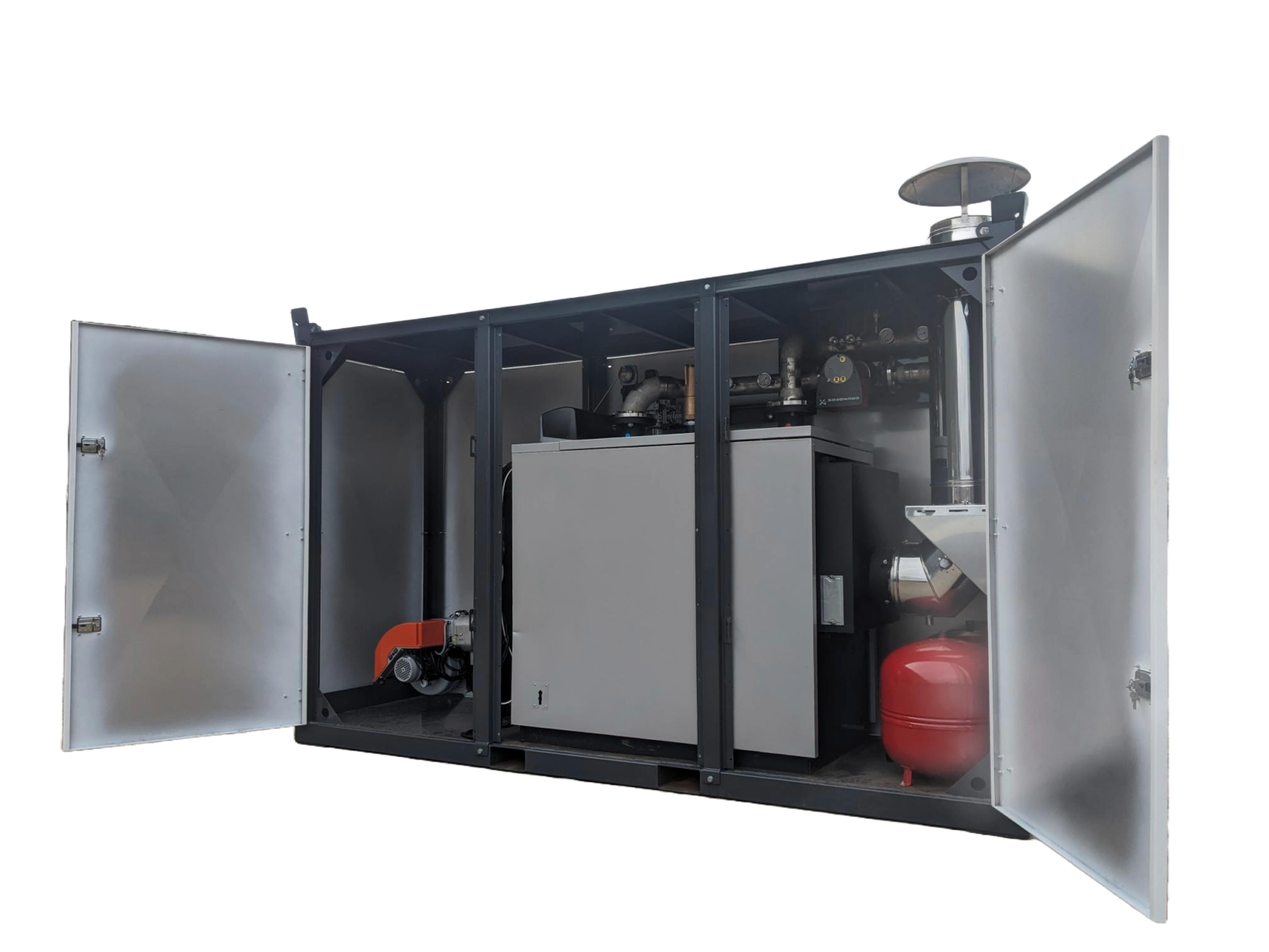 A fully enclosed 500kw temporary boiler plantroom